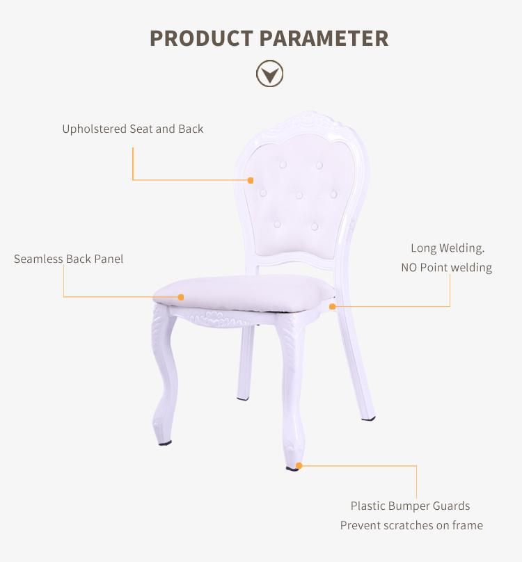 Wedding Furniture White Fabric Upholstered Louis Xvi Chair