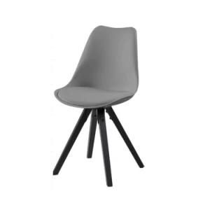 Simple Upholstered Wooden Legs Black Lacquer Legs Dining Room Chair