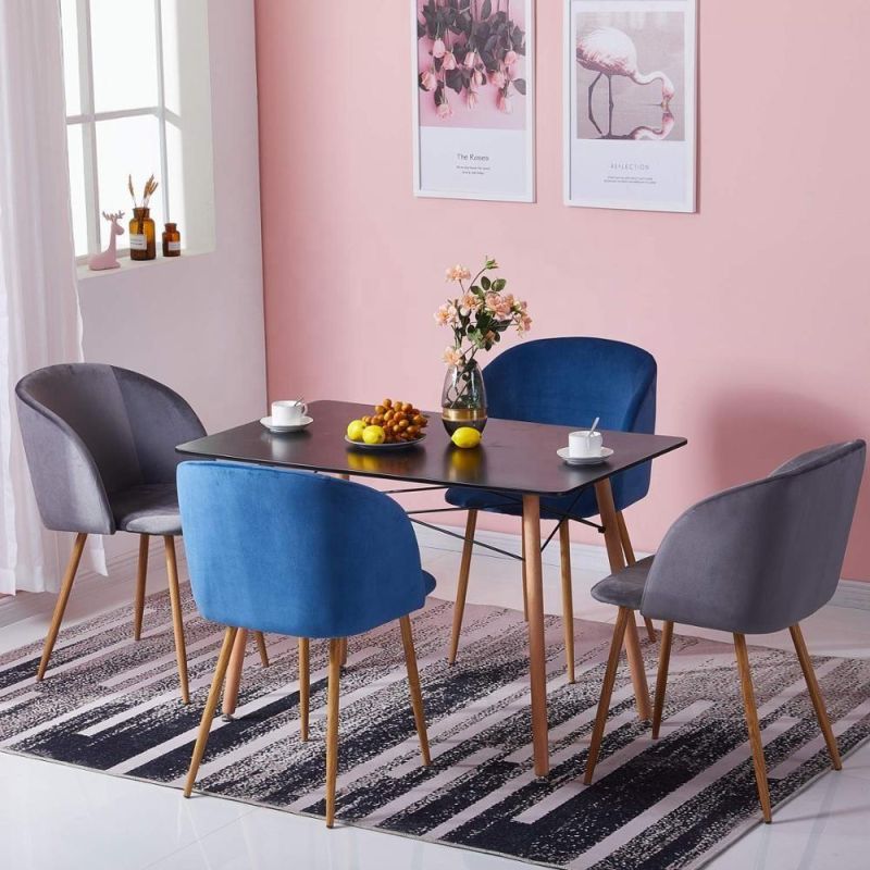 Luxury Design Modern Fabric Chair Metal Tube Legs Dining Room Velvet Nordic Dining Chair