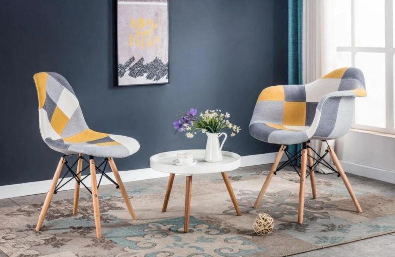 2021 Modern Design Cheap Home Furniture Dining Room Chairs Beech Wood Legs Colorful Fabric Dining Chair