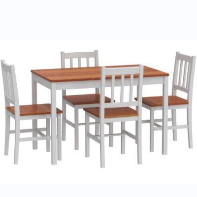 K\D family dining room wooden furniture with brown face and white Legs