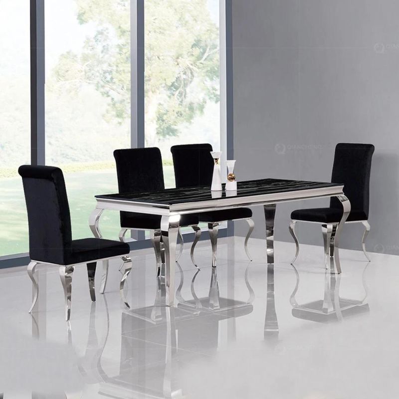 Foshan Custom Home Furniture Stainless Steel Dining Room Table