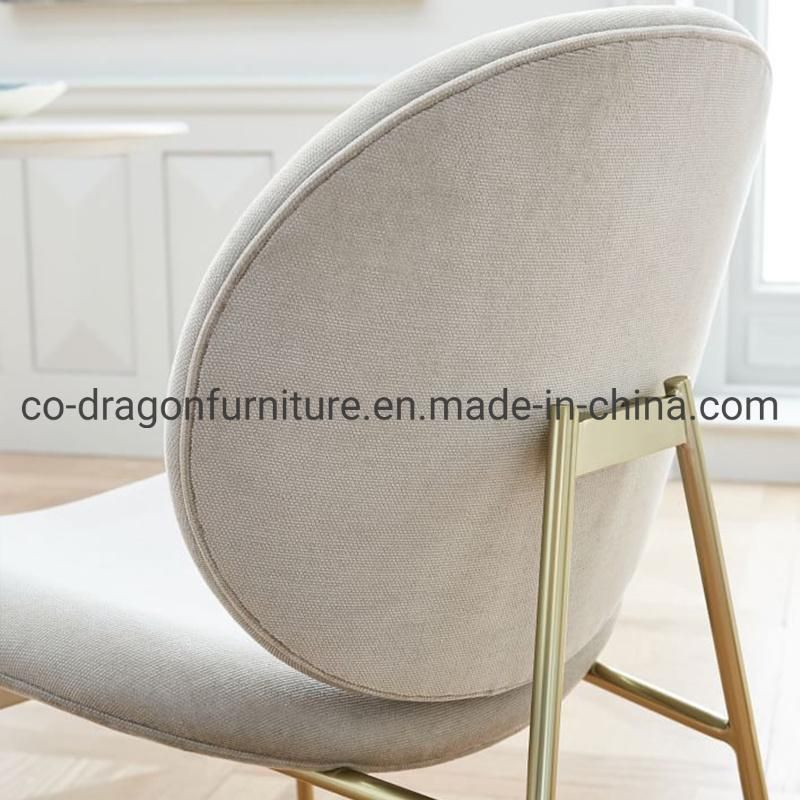 Nordic Dresser Chair Modern Fabric Dining Chair with Metal Legs