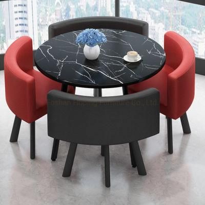 Hot Sell Wooden Dining Chair for Coffee Shop Furniture Sets for Western Restaurant Black Red Leather Chair and Table