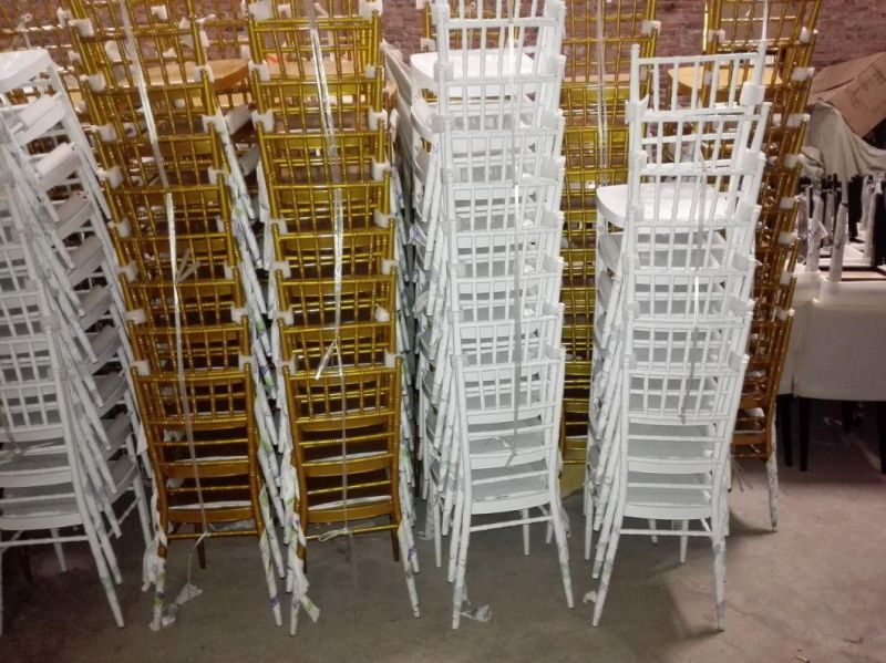 Gold Color Aluminum Metal Chiavari Hotel Dining Chairs