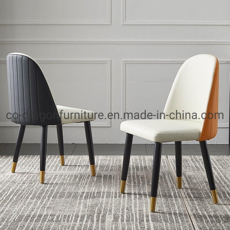 Wholesale Price Dining Furniture Leather Dining Chair with Wooden Legs