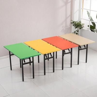 Factory Economic Rectangular Folding Table for Banquet Dining Room Home Furniture Wooden Solid Wood Modern Foldable