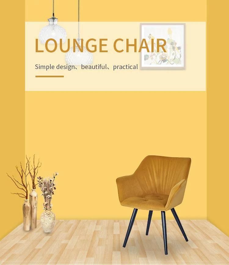 Furniture Modern Upholstered Arm Velvet Fabric Dining Chair