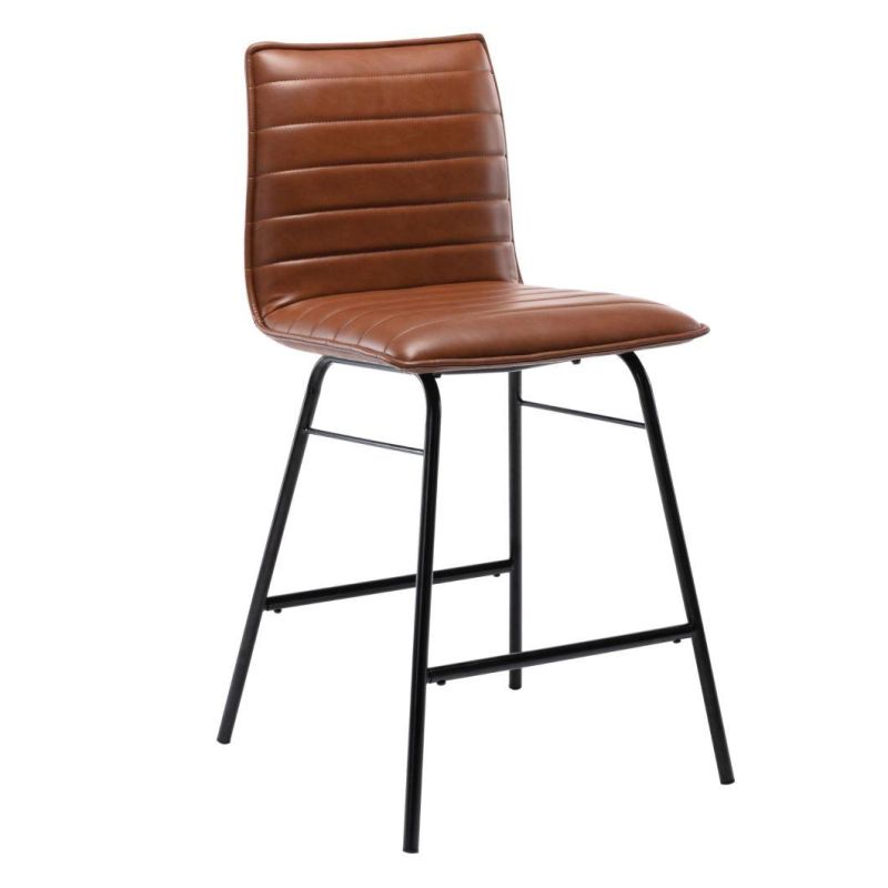 Fabric Upholstery Chair Inside Powder Coated Gas Lift with 160mm Stroke Swivel Adjustable Height Bar Stool