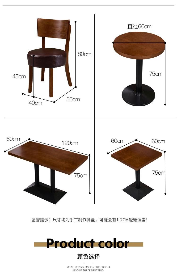 Cheap American Country Retro Wood Furniture Wrought Iron Table in The Restaurant The Family Dinner Table Dinette Combination Dining Tables