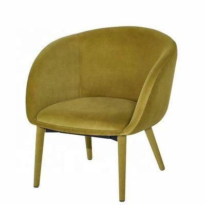 Customized Gold Velvet Fabric Upholstery Sofa Dining Lounge Chair