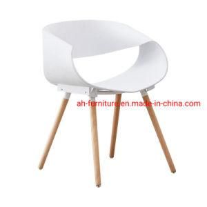 New Fashion Outdoor Plastic Chair with Wood Legs