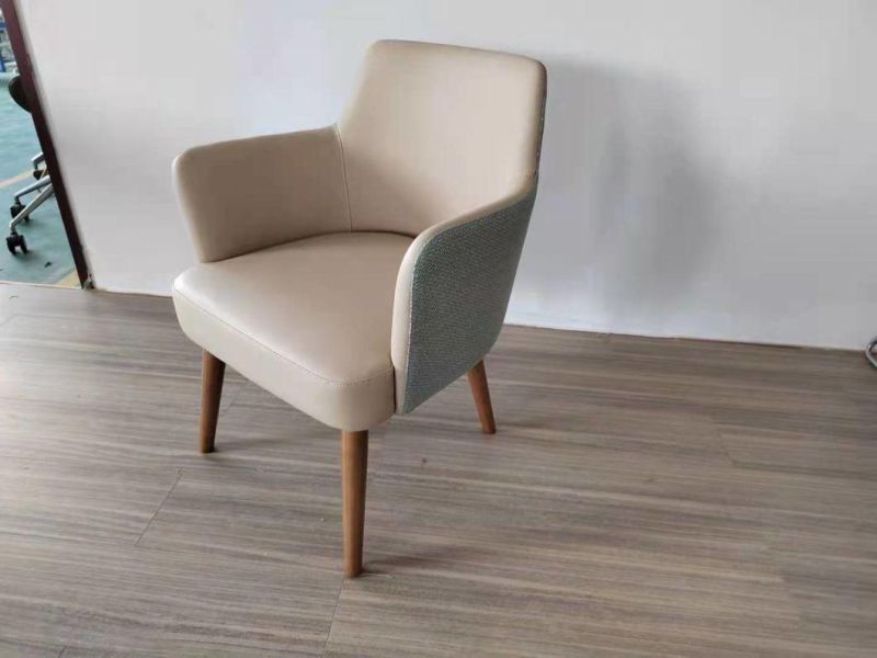 Hotel Furniture Wooden Legs Fabric Seat Dining Chair Lounge Chair