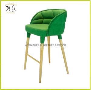 Light Luxury Modern Design High Counter Wooden Kitchen Restaurant Upholstery Chair Stool