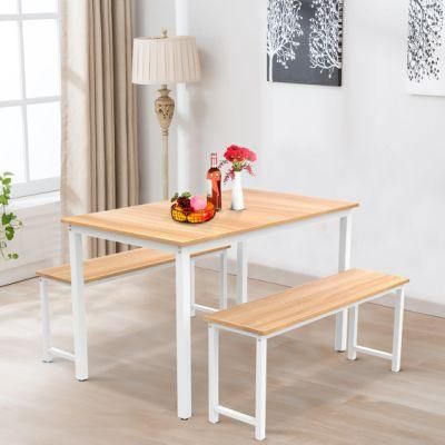 Kitchen Dining Table Set with 2 Benches