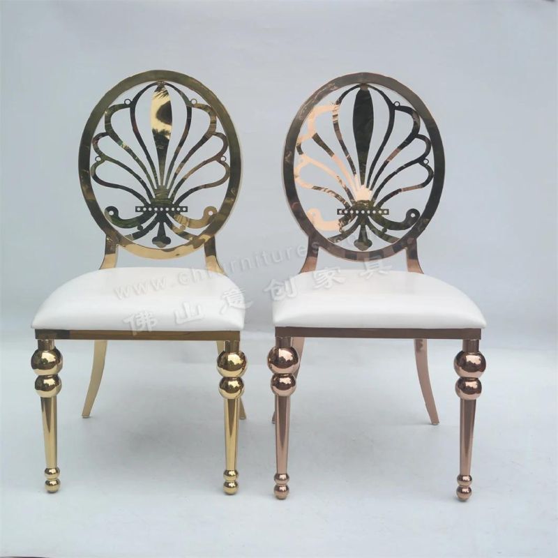 Hc-Ss46 Wedding Deocration Banquet Hall Luxury Gold Stainless Steel Event Chairs