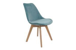 PP Plastic Dining Chair with Optional Velvet Seat and Solid Beech Wood Legs
