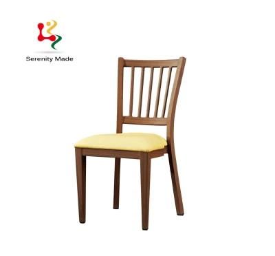 Restaurant Furniture Aluminum Frame Dining Chairs with Cushion Pad for Outdoor Use