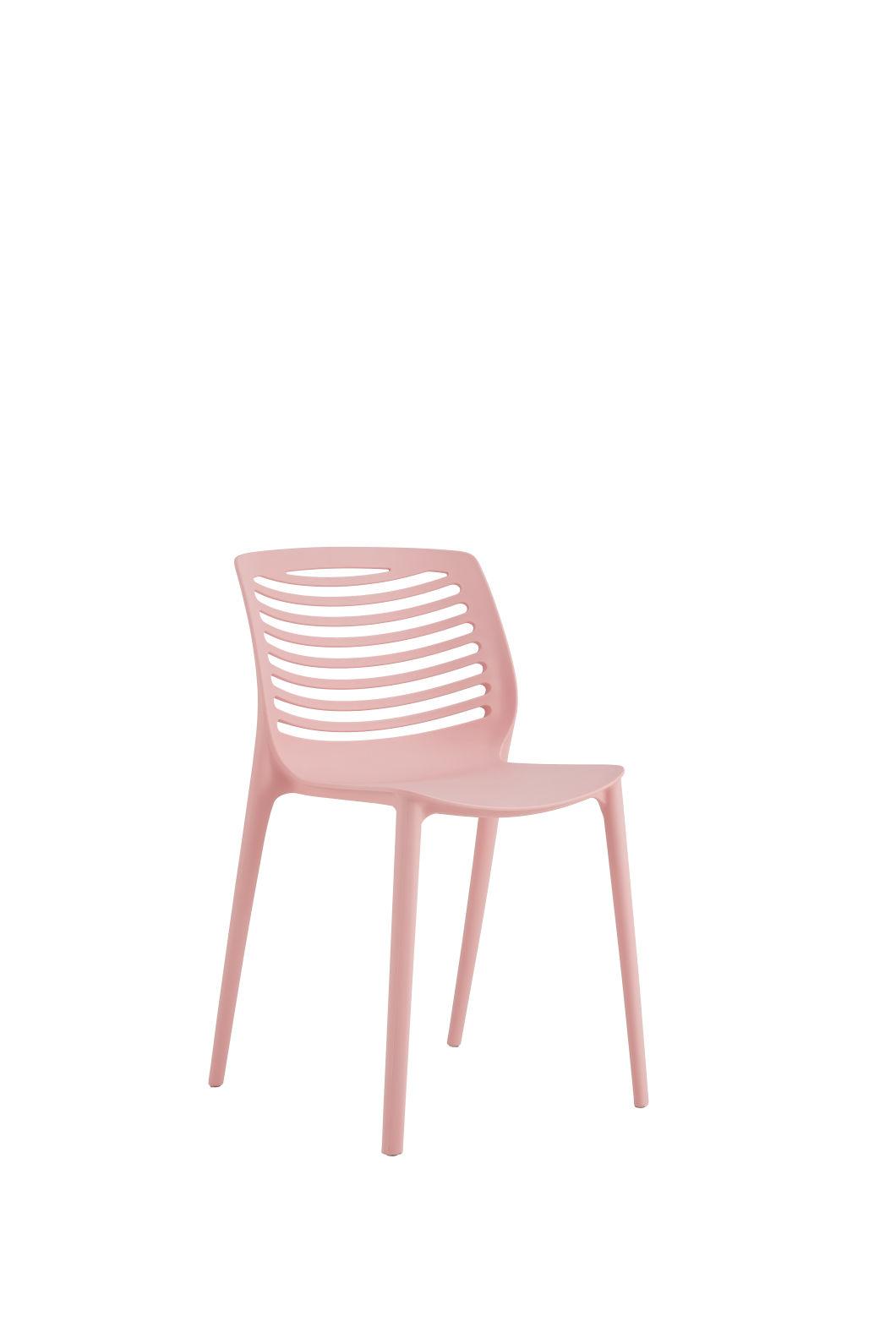 Outdoor Modern Pink Restaurant Stackable PP Dining Plastic Chairs for Sale