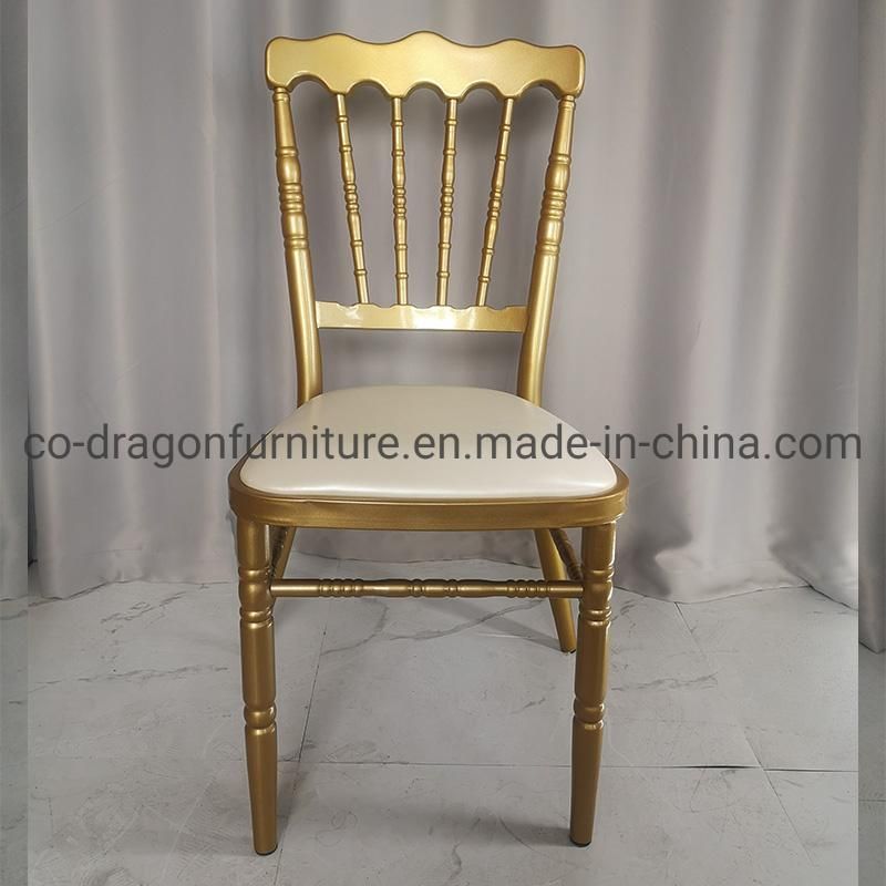 China Wholesale Wedding Furniture Steel Frame Dining Chair with PU