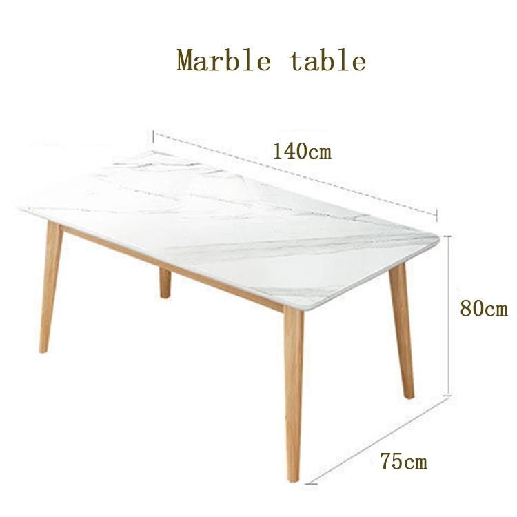 Upscale Outdoor Tables Light Luxury Hotel Restaurant Backyard Family Style Side Table Marble Top