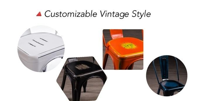 Industrial Vintage Coffee Restaurant Metal Tolix Chair Retro Colour