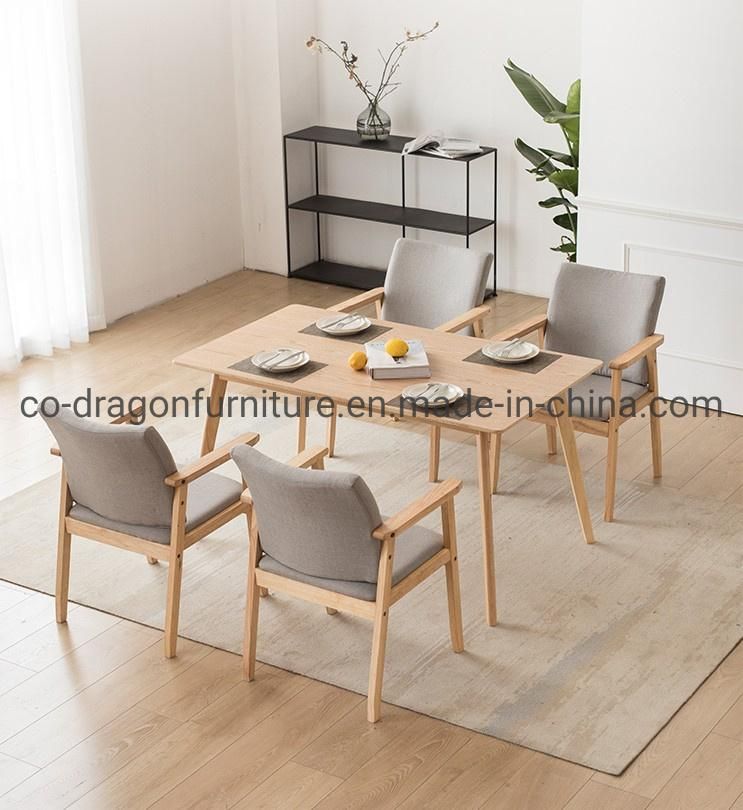 Modern Indoor Furniture Wooden Fabric High Back Leisure Dining Chair