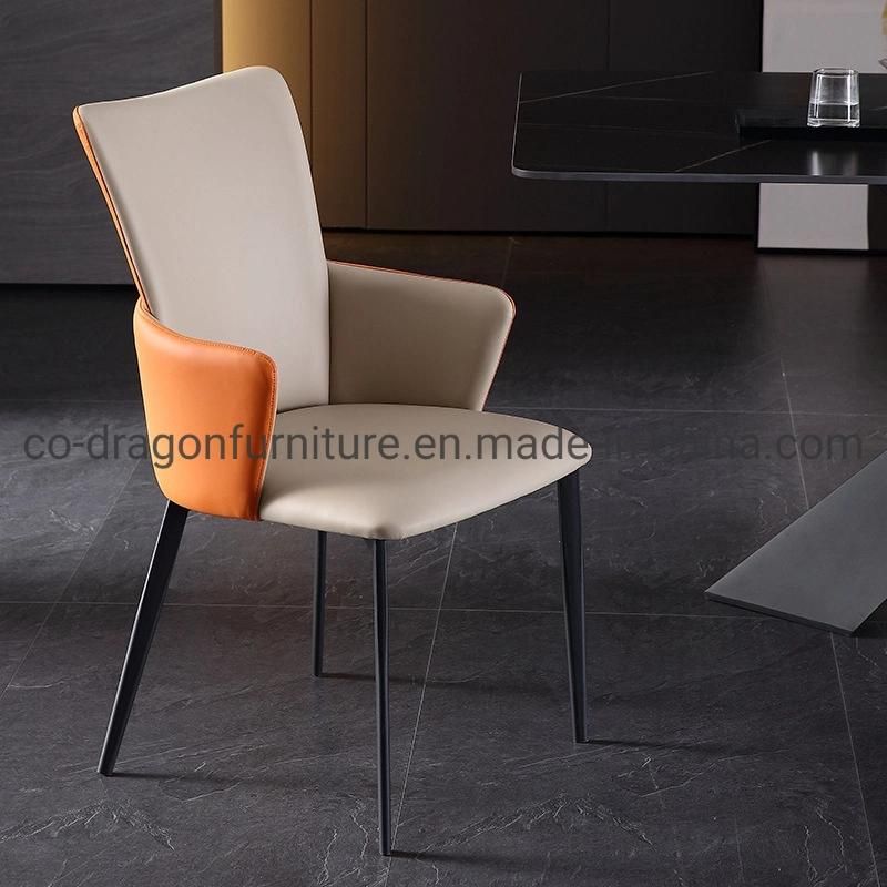 China Wholesale Dining Furniture High Back Leahter Steel Dining Chair