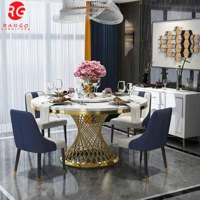 Round Marble Top Dining Table Sets Dining Room Sets Dining Table with 6 Chairs