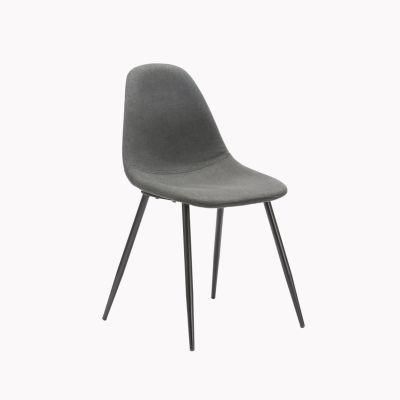Grey Fabric Metal Leg Factory Kitchen Restaurant Dining Chair