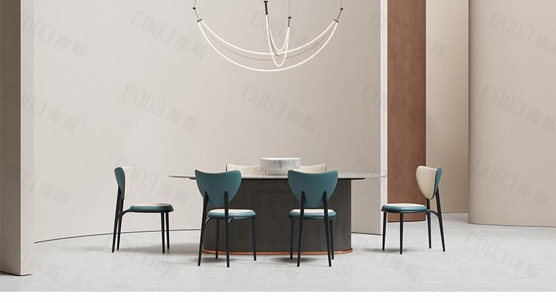 Project Tender Project Bidding Interior Luxury Modern Furniture Factory Marble Slate Dining Table with 6 Chairs