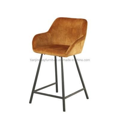 2021 Factory Wholesale New Model Bar Chair with Black Metal Legs