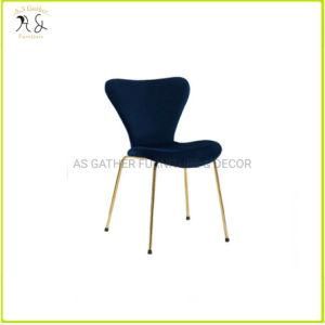 Nordic Modern Light Luxury Golden Metal Velvet Backrest Ins Stylish Dining Chair