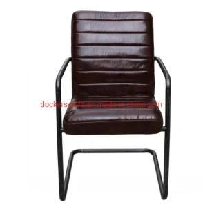 Industrial Handmade Leather Office Chair Dining Chair for Dining Room