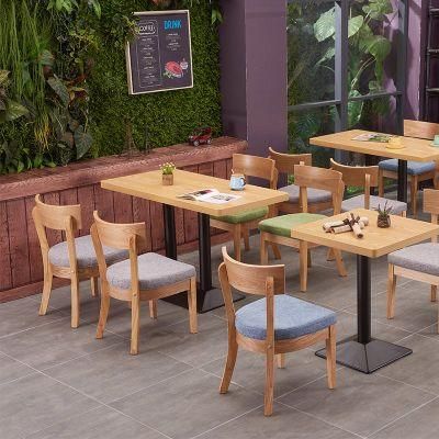 High Quality Western Restaurant Furniture Dining Chairs with Comfortable Back Wooden Chairs for Coffee Shop Tea Shop