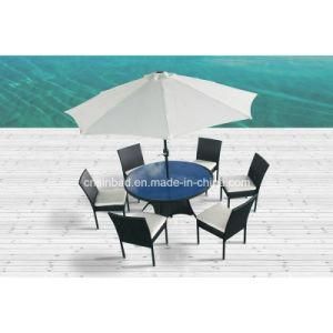 Wicker Dining Table for Outdoor, Indoor with 6 Chairs / SGS (6214)