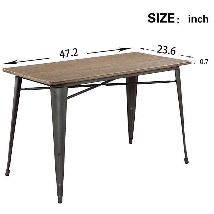 Nordic Solid Wood Flat-Leg Dining Table Rectangular Dining Table