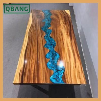 Wooden Slab Table Top River Dining Table Solid Wood Clear Epoxy Resin Table