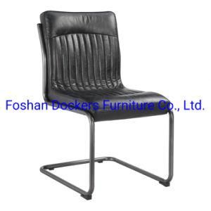 Vintage Real Leather Mountain Black Dining Meeting Hotel Elegant Comfortable Nice Office Chair