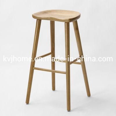 Kvj-9002 Factory Price Bistro Solid Wood Stool