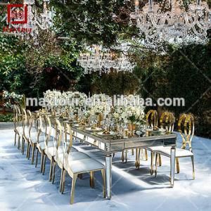 Modern Event Furniture Mirror Glass Dining Table for Wedding Event Party