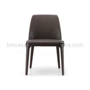 B&M Luxury Modern Microfiber Leather Dining Chair with Golden Wire Frame for Cafe Restaurant