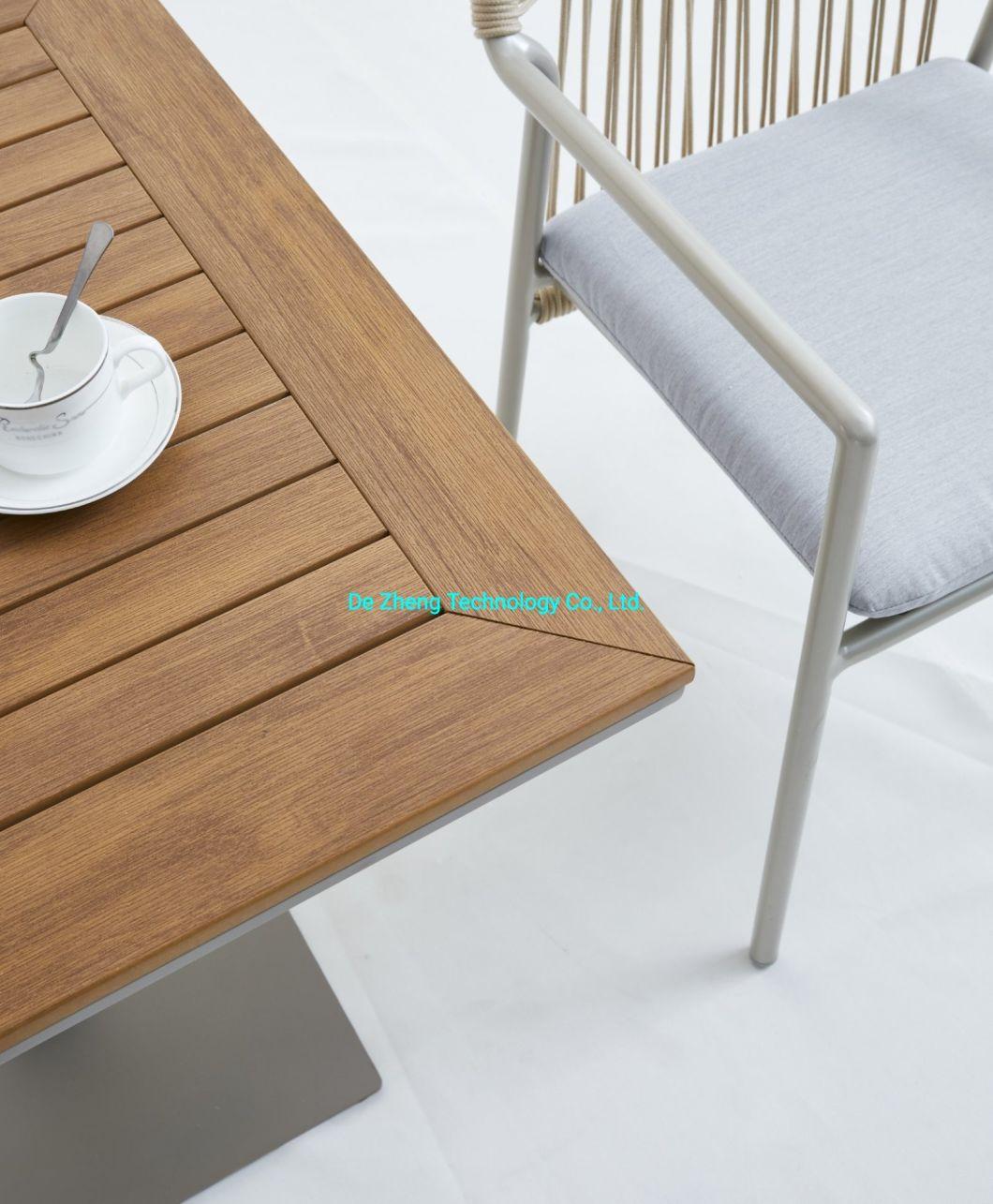 Best Price Metal European Design Modern Stainless Steel Dining Garden Outdoor Furniture Aluminum Sintered Stone Table Set