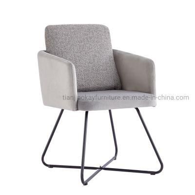 Modern Cheap Hotel Room Desk Chair Multipurpose Black Metal Rotating Legs Arm Chair Dining