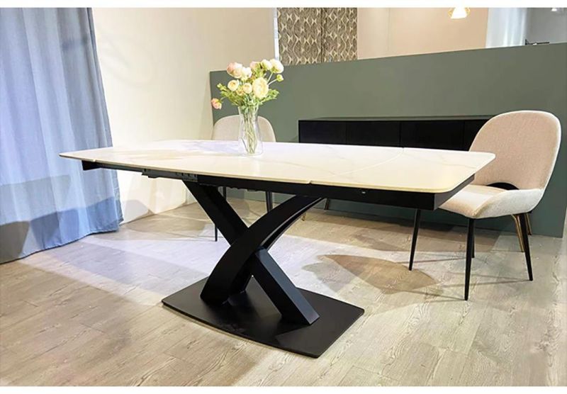 Dining Table and Chairs Stainless Steel Frame Luxury Dinning Table Set Modern Marble Dining Room Table