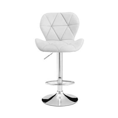 Fancy Dining Room Modern Stool Leather Metal Bar Chair