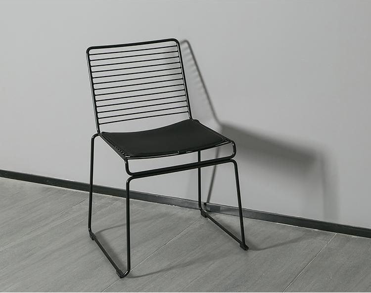 Fashion Minimalism Style Steel Frame Dining Chair for Outdoor Furniture