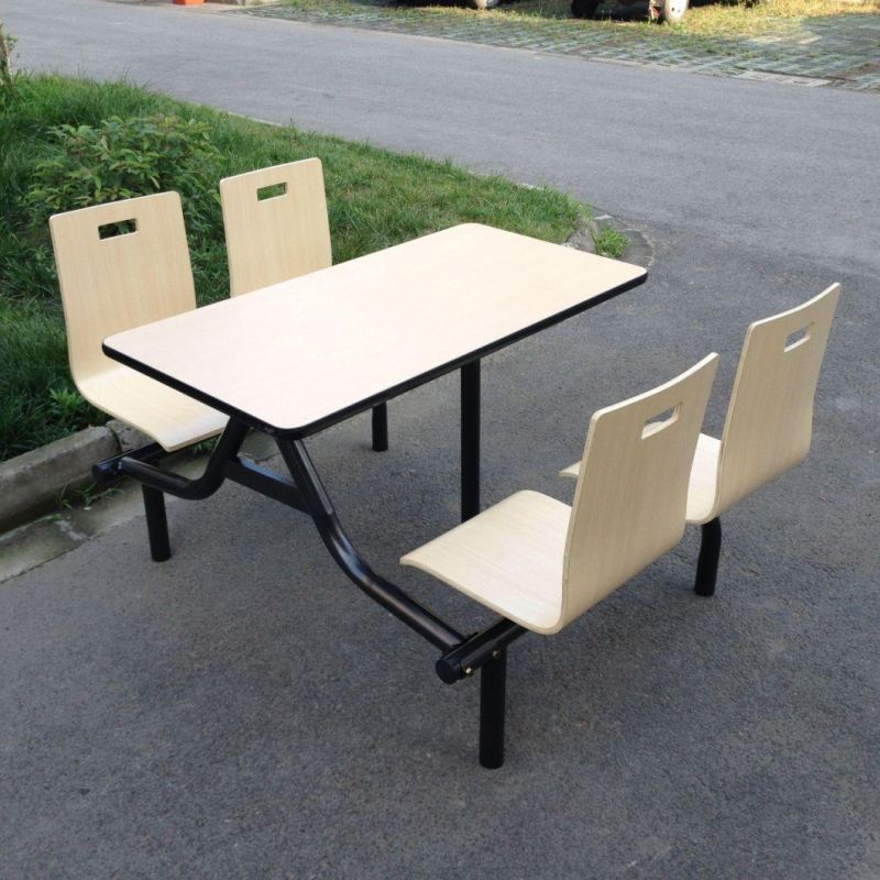 Cheap Staff Snap Food Restaurant Industrial Staff Steel Canteen Furniture Dining Table and Chairs for Home/Office/ Snap Food Restaurant/Cafeteria