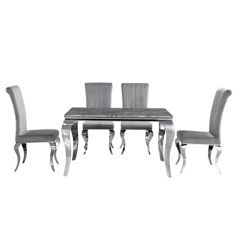 Rectangular Shape Design Concise Hot Sale Stainless Steel Dining Table