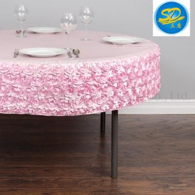Pink Rose Pattern Design Customized Size Wedding Event Hotel Table Cloth